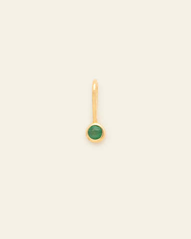 Bezel Set Emerald Pendant - 14k Solid Gold