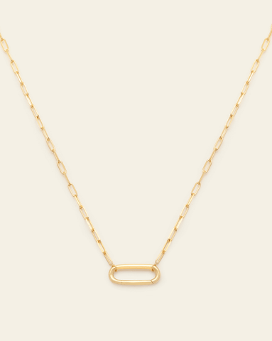 Delicate Carabiner Clasp Necklace - Gold Vermeil