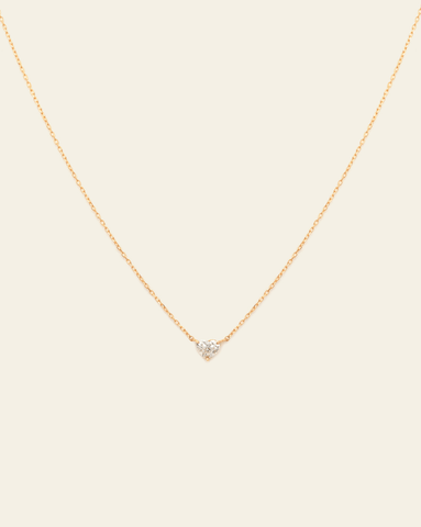 Diamond Heart Necklace - 18k Solid Gold