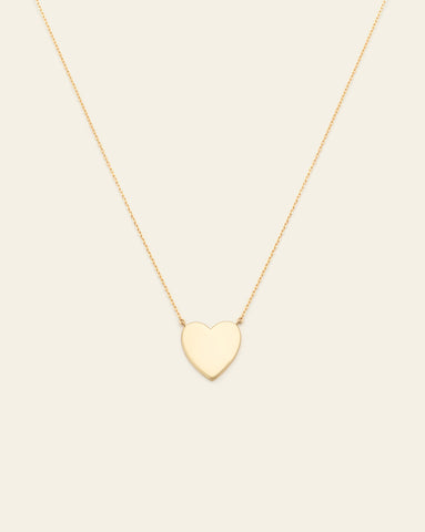 Engravable Heart Necklace - Gold Vermeil