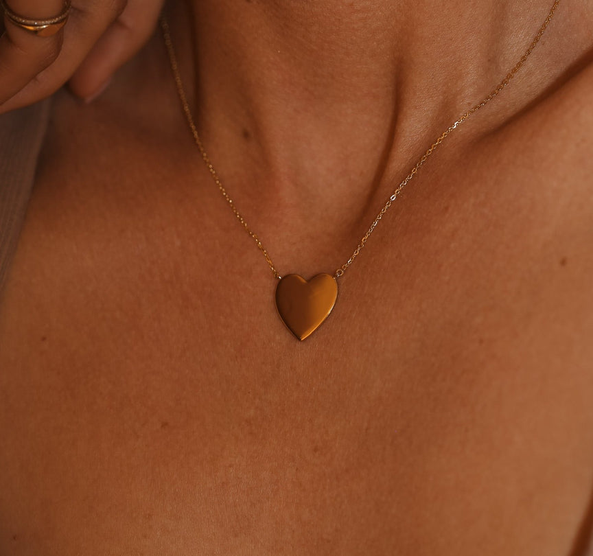Engravable Heart Necklace - Sterling Silver