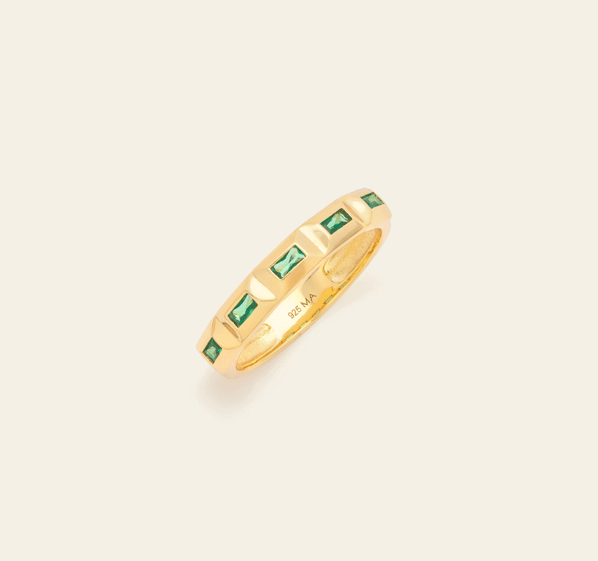Inlay Ring - Gold Vermeil/Emerald