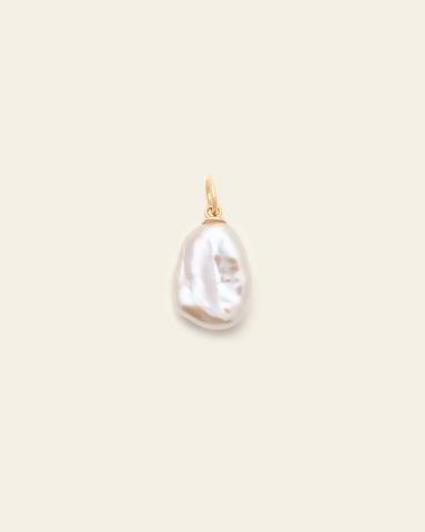 Medium Baroque Pearl Pendant - 10K Solid Gold