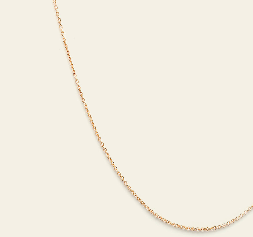 Thin Cable Chain - 14k Solid Gold