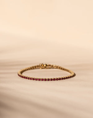 *Made To Order* Ruby Tennis Bracelet - 14k Solid Gold