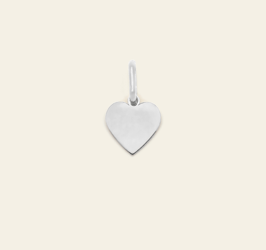 10mm Heart Charm - Sterling Silver