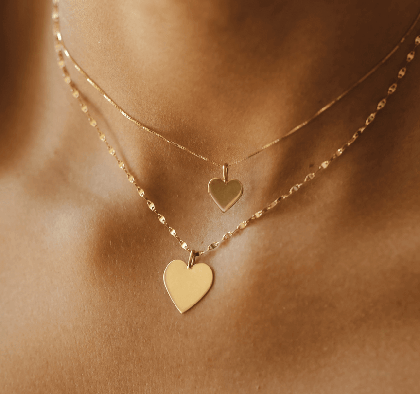 10mm Heart Charm - 10k Solid Gold