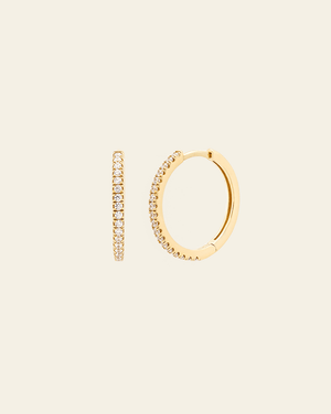 15mm Pave Essential Hoops - Gold Vermeil