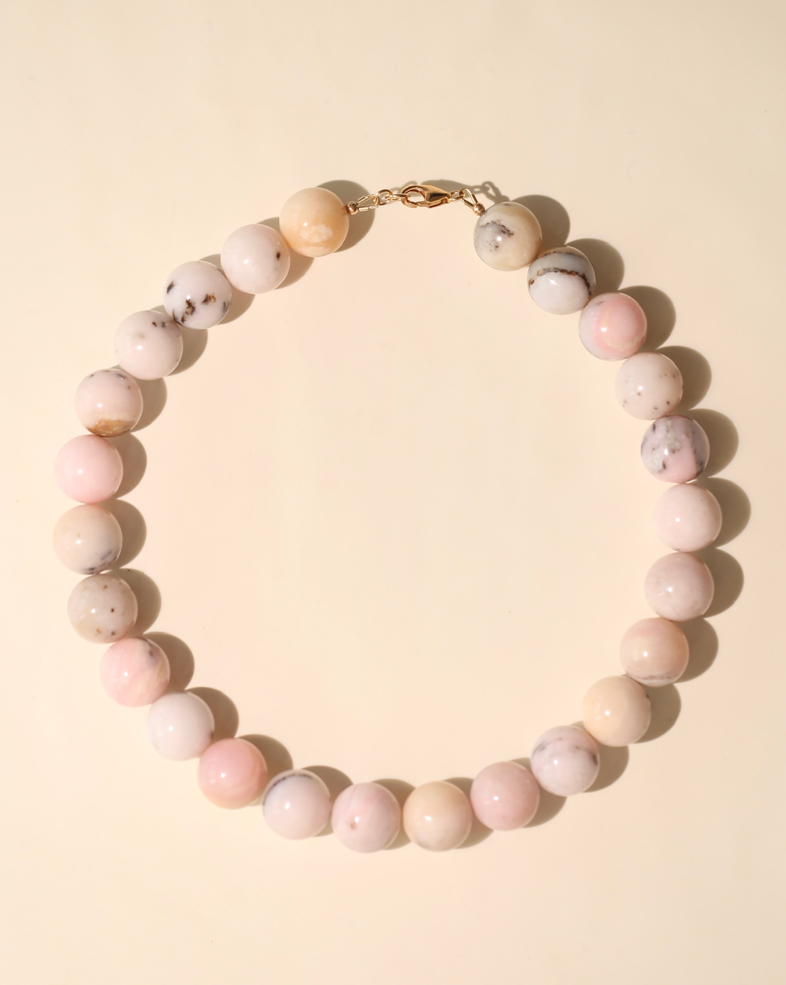 16mm Beaded Necklace - Pink Opal