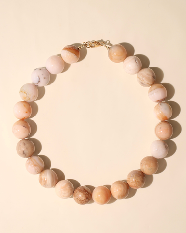 18mm Luxe Beaded Necklace - Pink Opal #2