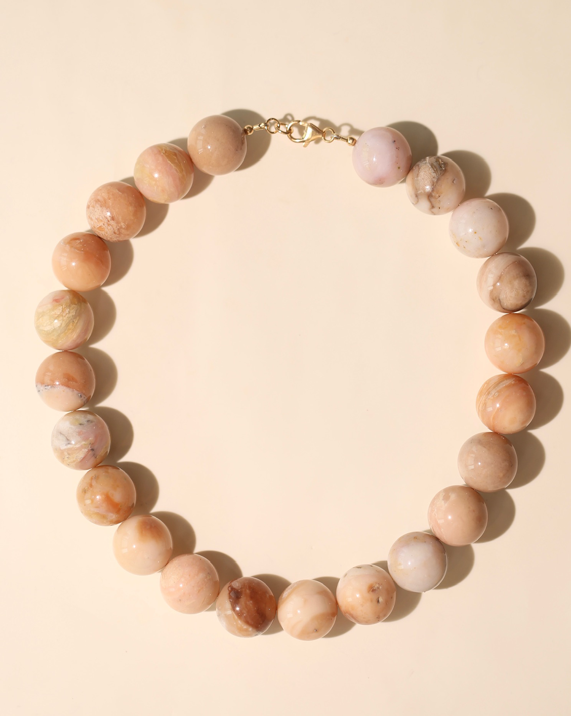 18mm Luxe Beaded Necklace Pink Opal | Melanie Auld