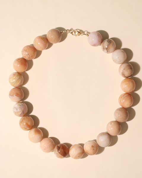 18mm Luxe Beaded Necklace Pink Opal | Melanie Auld