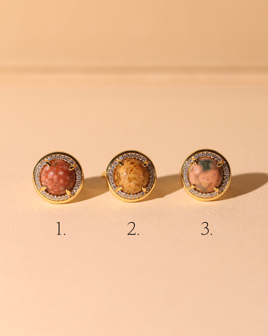 OOAK Halo Ring - Ocean Jasper - Size 4/Group 45