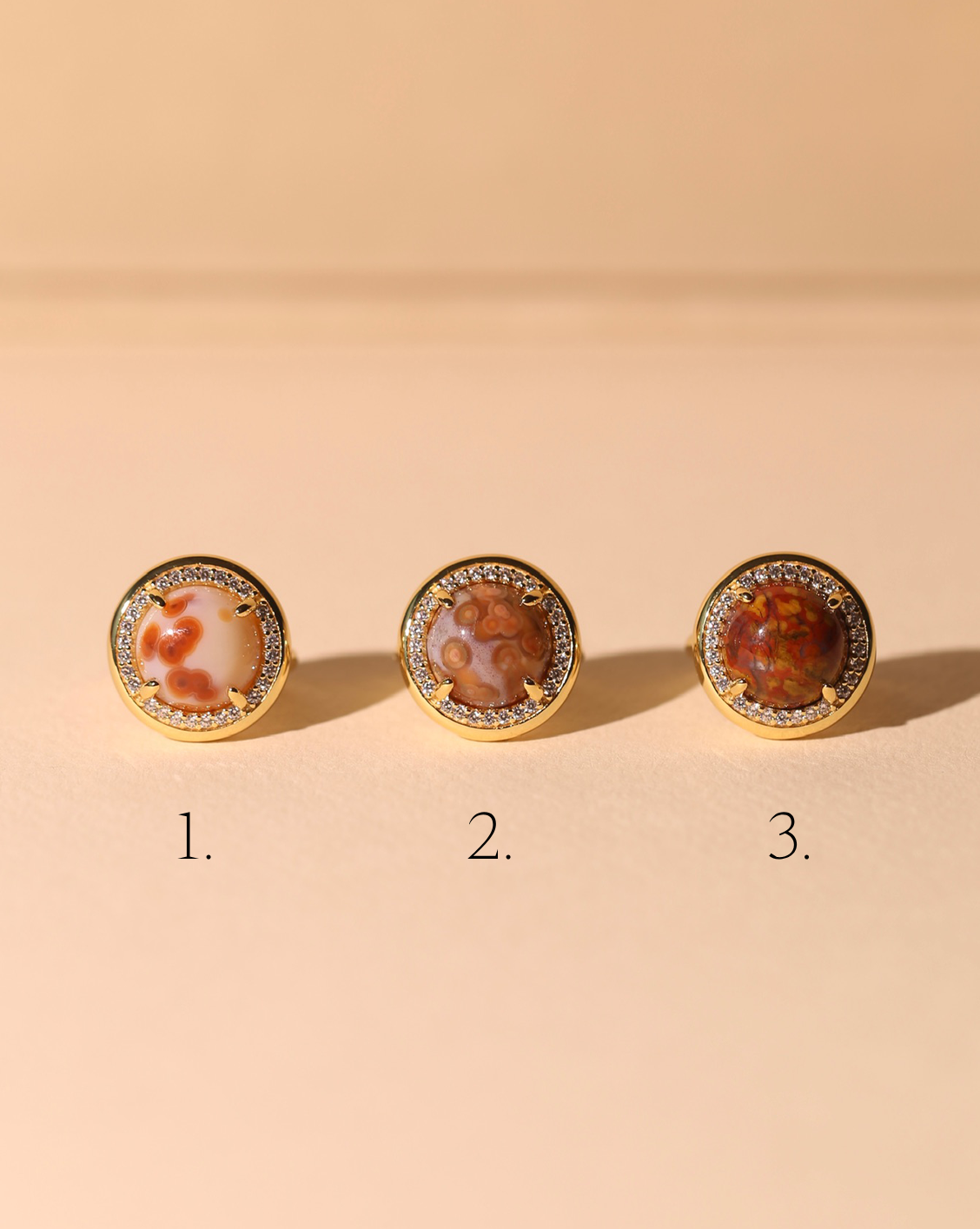 OOAK Halo Ring - Ocean Jasper - Size 4/Group 46