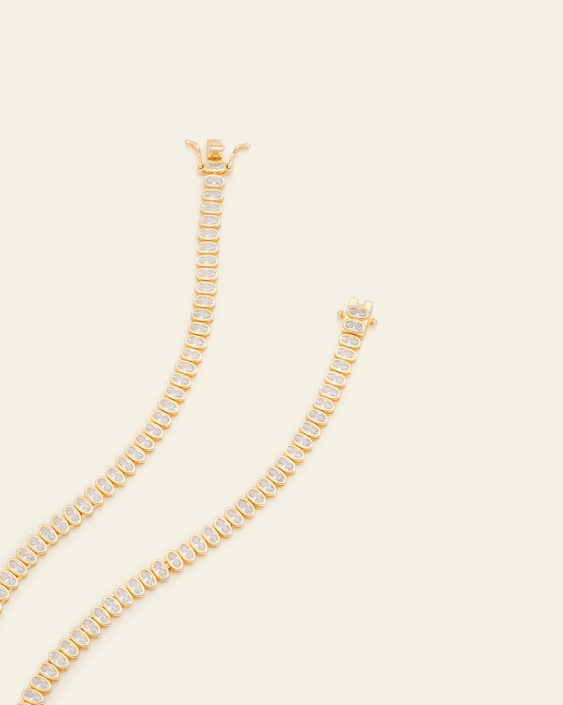 *PREORDER* 2x4mm Oval Tennis Necklace - Gold Vermeil