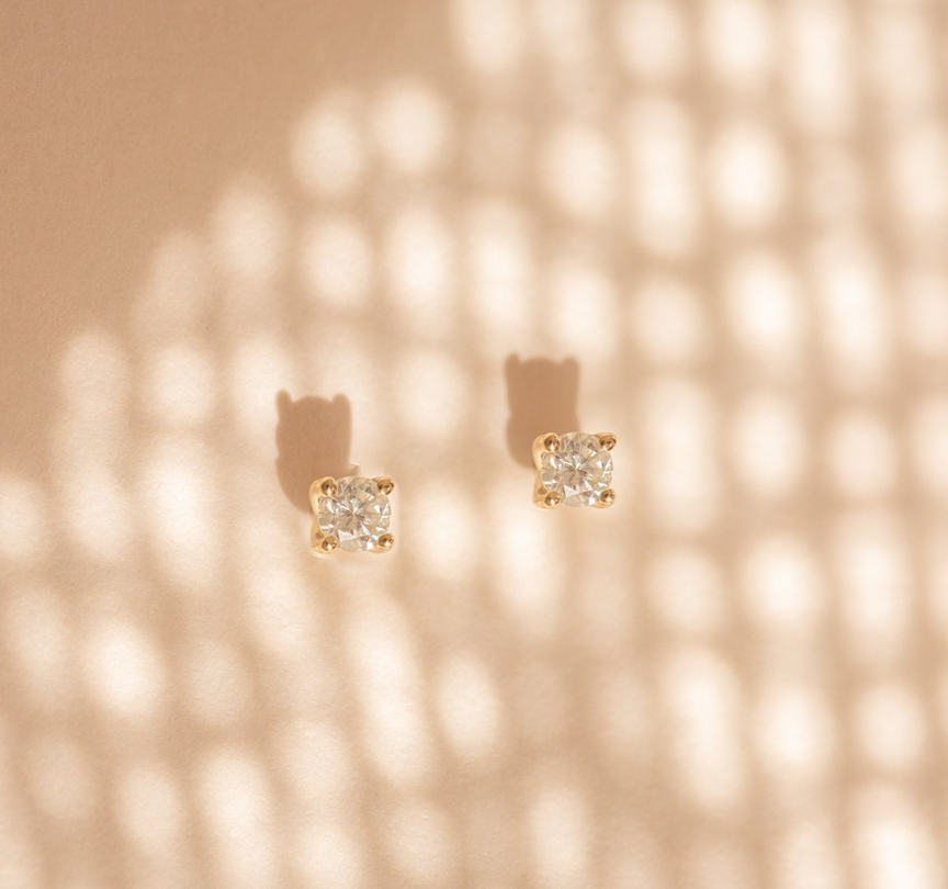 *Made To Order* 2.5mm Diamond Studs - 14k Solid Gold