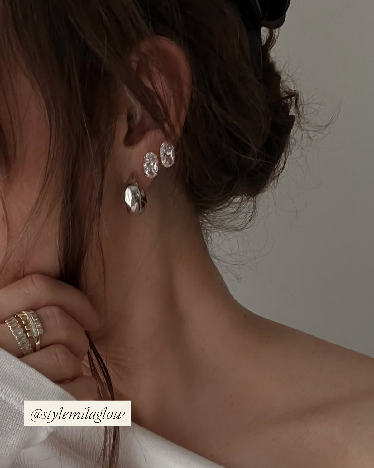 Forever Oval Stud - Gold Vermeil/Diamond