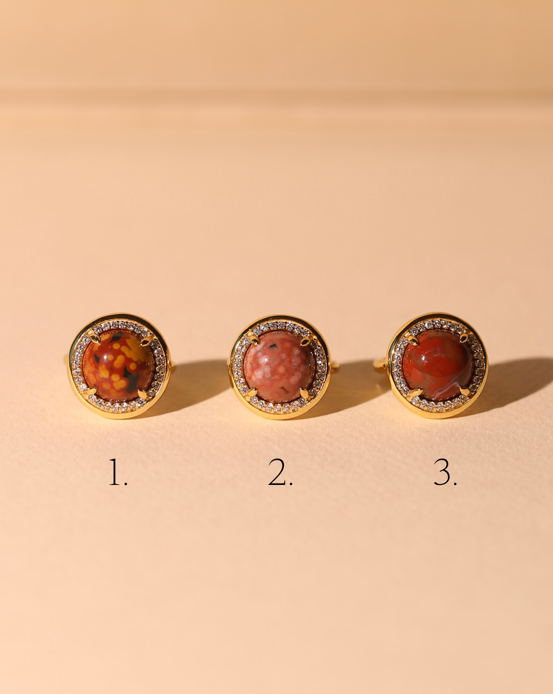 OOAK Halo Ring - Ocean Jasper - Size 5/Group 47