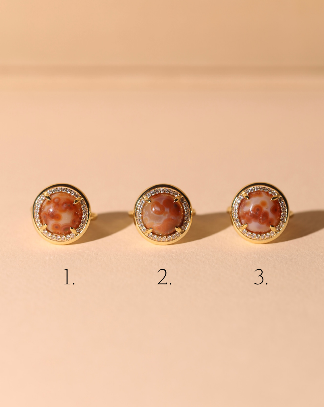 OOAK Halo Ring - Ocean Jasper - Size 6/Group 48