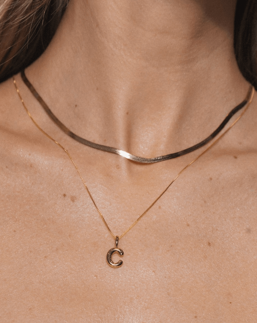 Aprilery Dainty Gold Initial Necklace - 18K Gold Plated Letter Pendant Choker For Women - View #3
