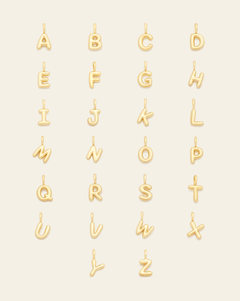 Puffed Letter Pendant - Gold Vermeil