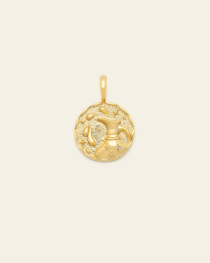 Aquarius Medallion - Gold Vermeil