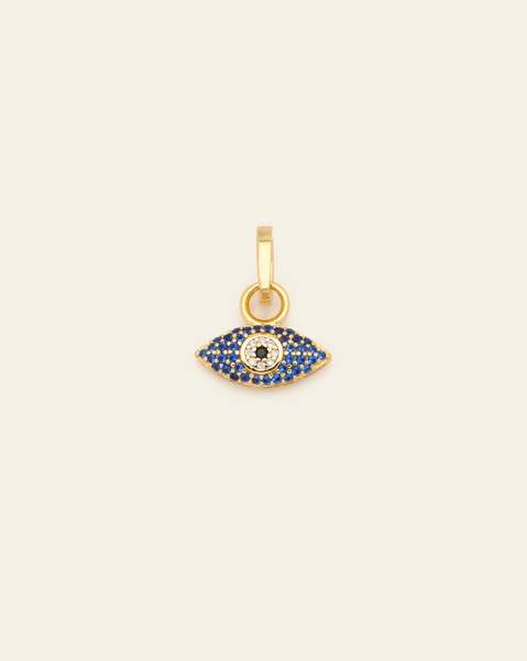 Azure Evil Eye Charm - Gold Vermeil