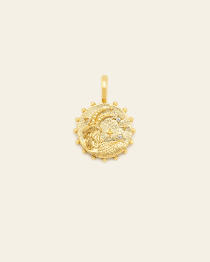 Capricorn Medallion - Gold Vermeil