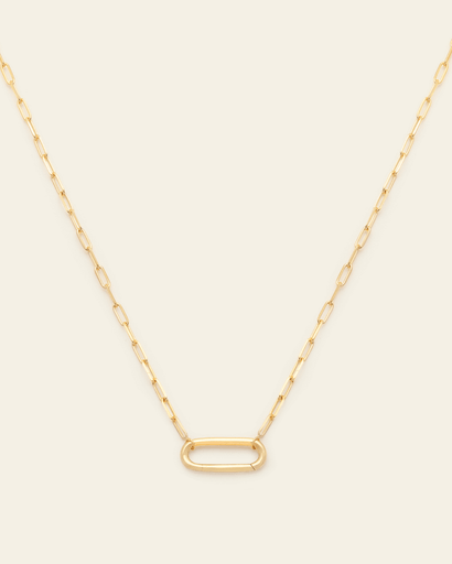 Delicate Carabiner Clasp Necklace - Gold Vermeil