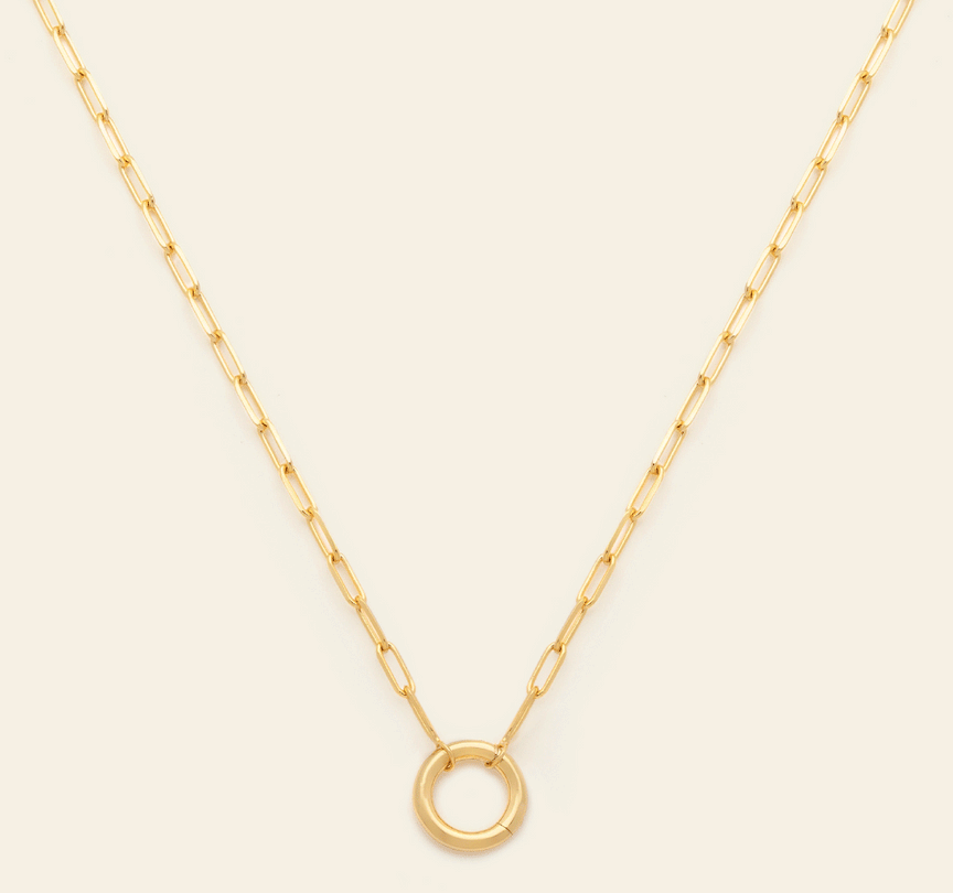 Delicate Circle Clasp Necklace - Gold Vermeil