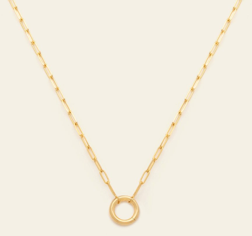 Delicate Circle Clasp Necklace Gold Vermeil