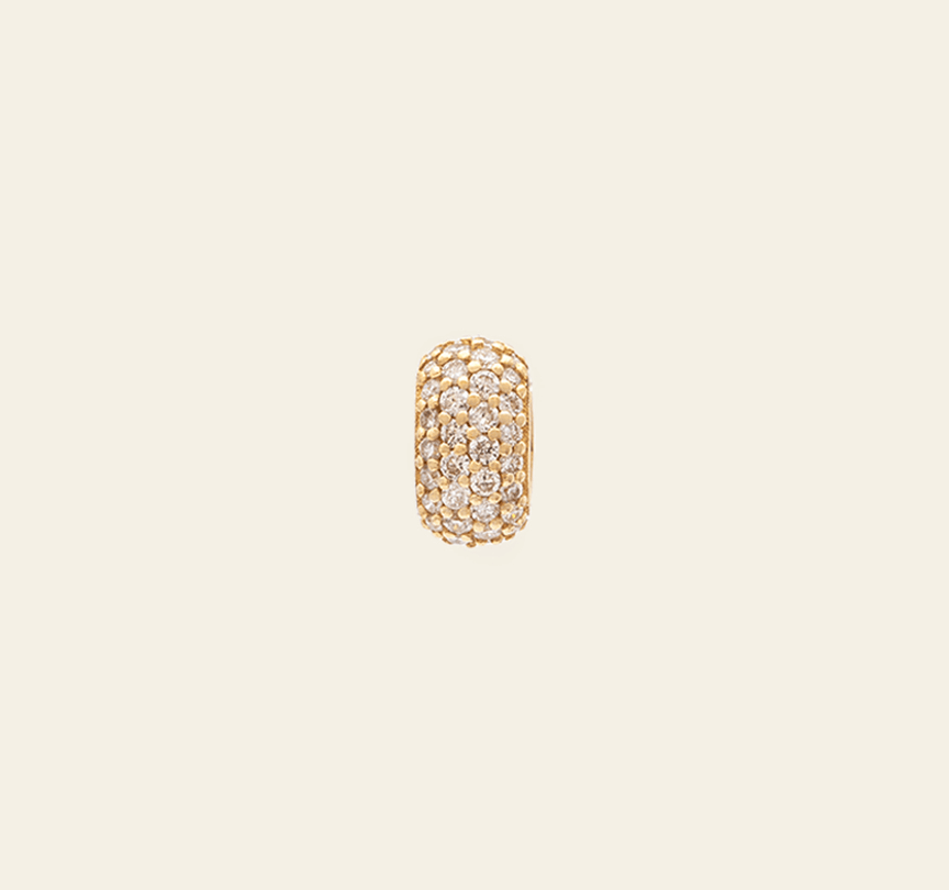 Diamond Chubby Pave Spacer - 10k Solid Gold