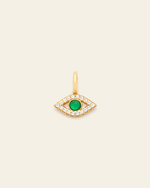 Emerald Evil Eye Pendant - Gold Vermeil