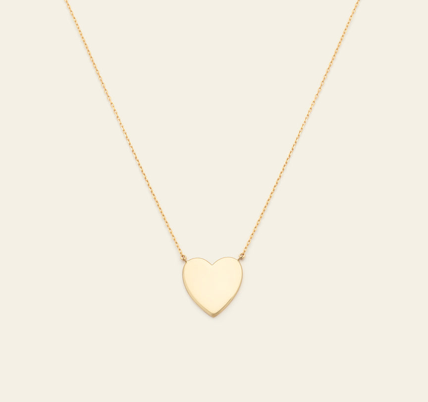 Engravable Heart Necklace - Gold Vermeil