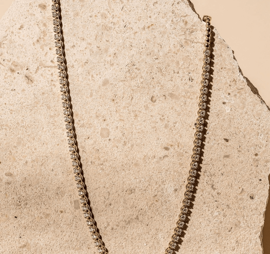*Made To Order* Demi Diamond Tennis Necklace- 14k Solid Gold