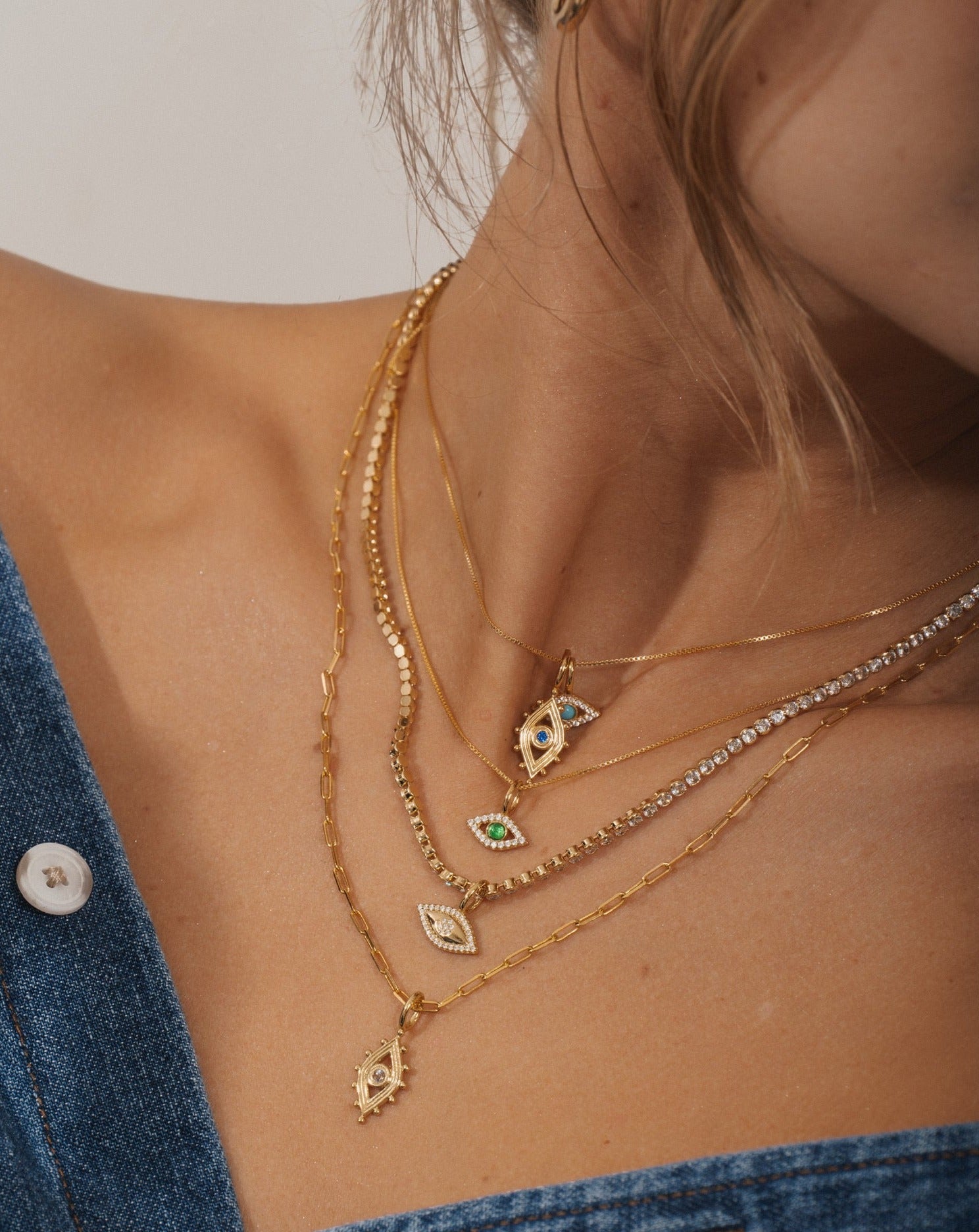 Crystal Beaded Evil Eye Pendant | Products | Melanie Auld