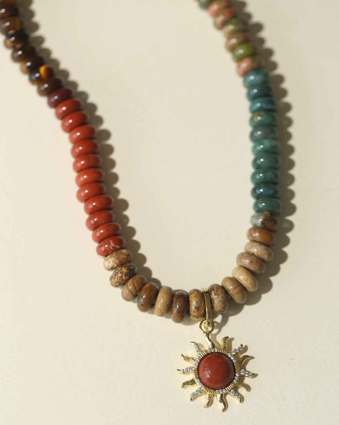 Pietra Sueded Necklace - Solstice/Tan