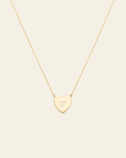 *Preorder* F Off Heart Necklace - Gold Vermeil