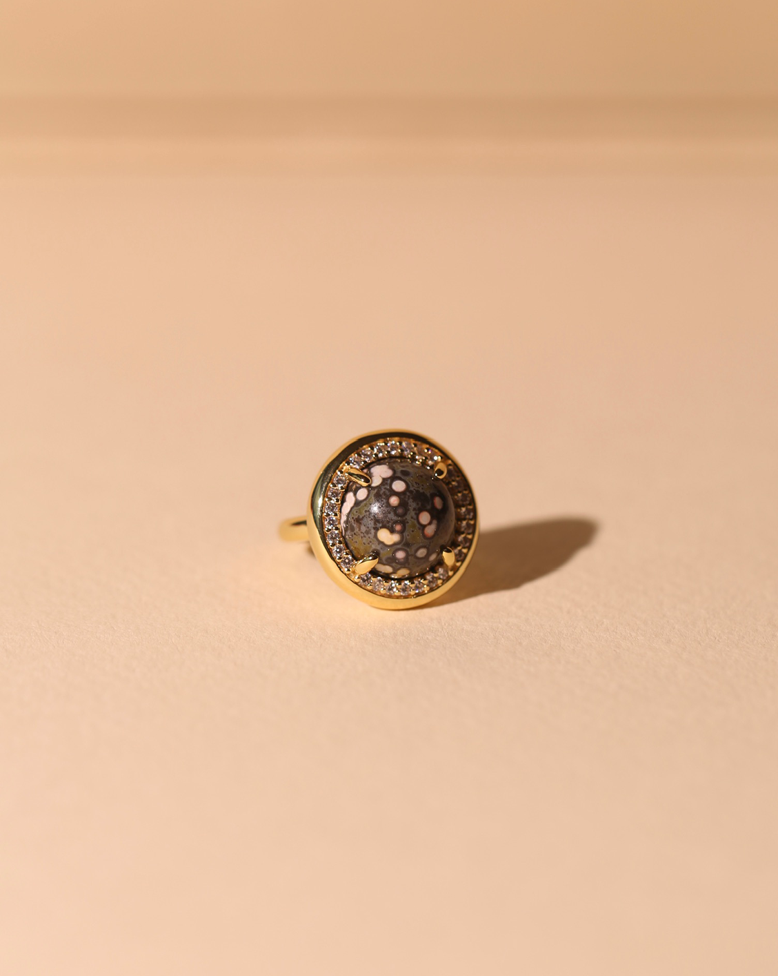 OOAK Halo Ring - Ocean Jasper - Size 4 # 1