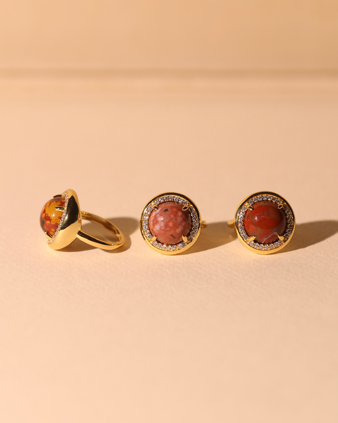 OOAK Halo Ring - Ocean Jasper - Size 5/Group 47