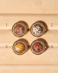 OOAK Halo Ring - Ocean Jasper - Size 8/Group 19