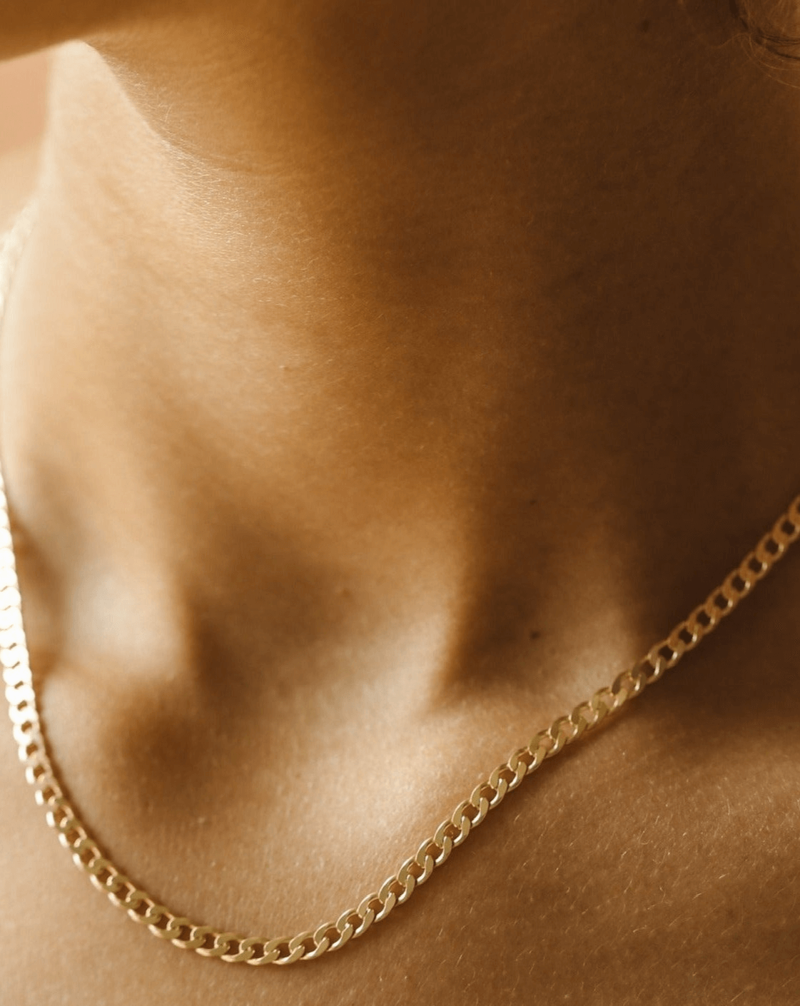 Necklace Clearance Gold Curb Chain Necklace Womens Flat Curb Chain