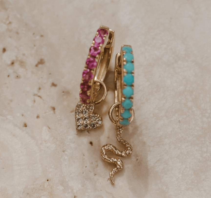 Serpent Earring Charm - 10k Solid Gold