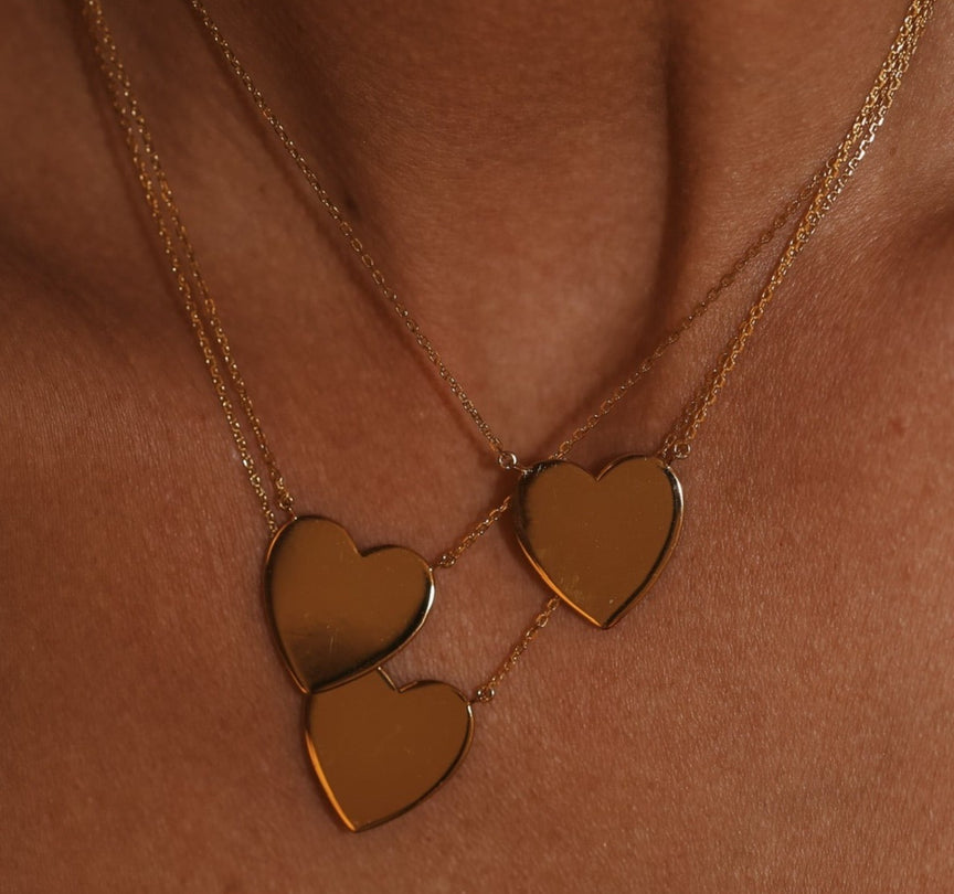 Engravable Heart Necklace - Sterling Silver