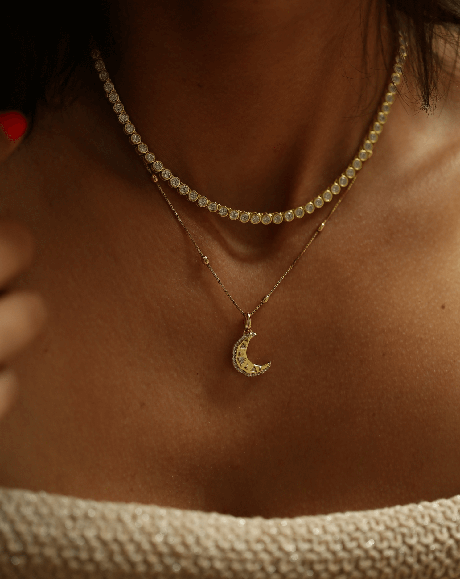 健康アクセサリー nene Bezel Set Tennis Necklace | Products | Melanie Auld Jewelry