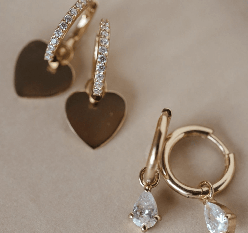 Modern Heart Earring Charm - Gold Vermeil