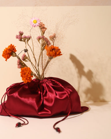 Luxe Satin Gift Bag - Wine