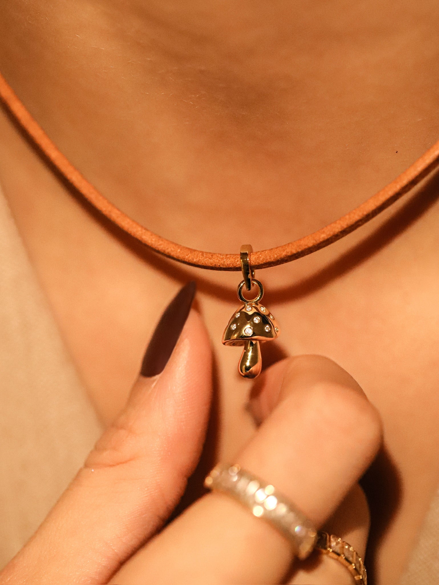 Magic Mushroom Charm - Gold Vermeil