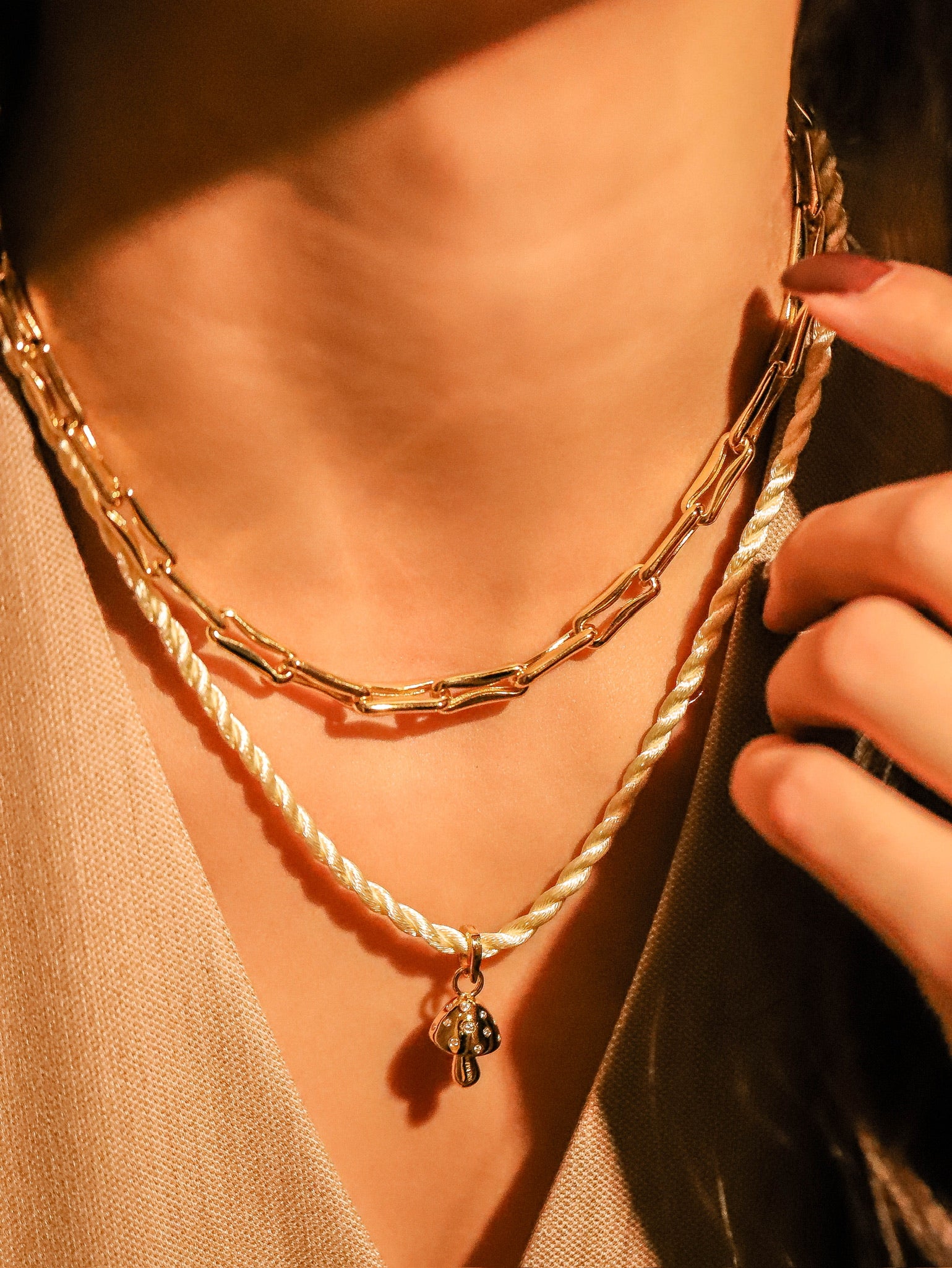 Magic Mushroom Charm - Gold Vermeil