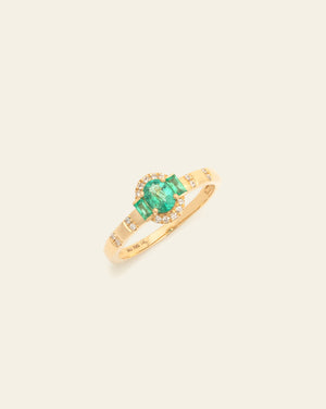 *Made to Order* Inlay Emerald Ring - 14k Solid Gold